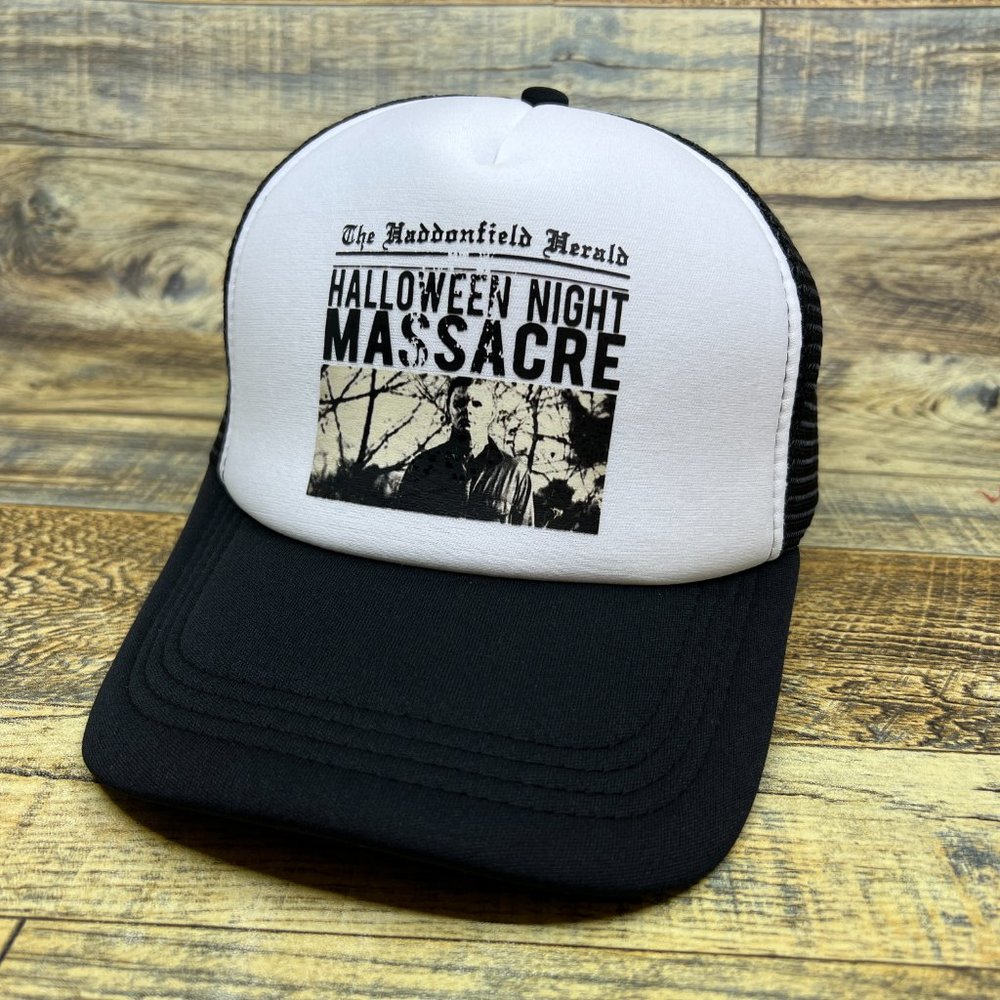 Friday The 13th Mens Trucker Hat Black Haddonfield Herald Michael Meyers Horror